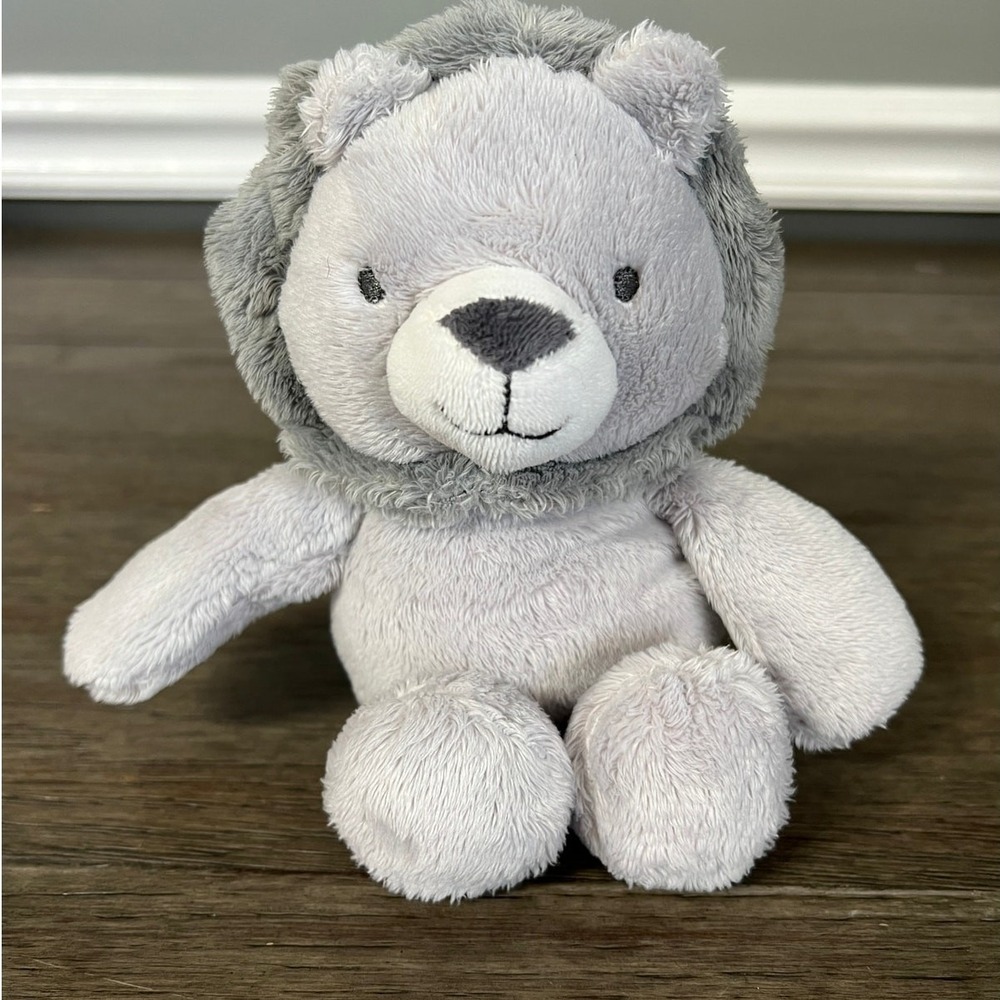 Carters Just One You Baby Grey Soft Lion Plush Stuffed Animal Toy Safari